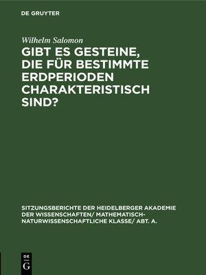 cover image of Gibt es Gesteine, die für bestimmte Erdperioden charakteristisch sind?